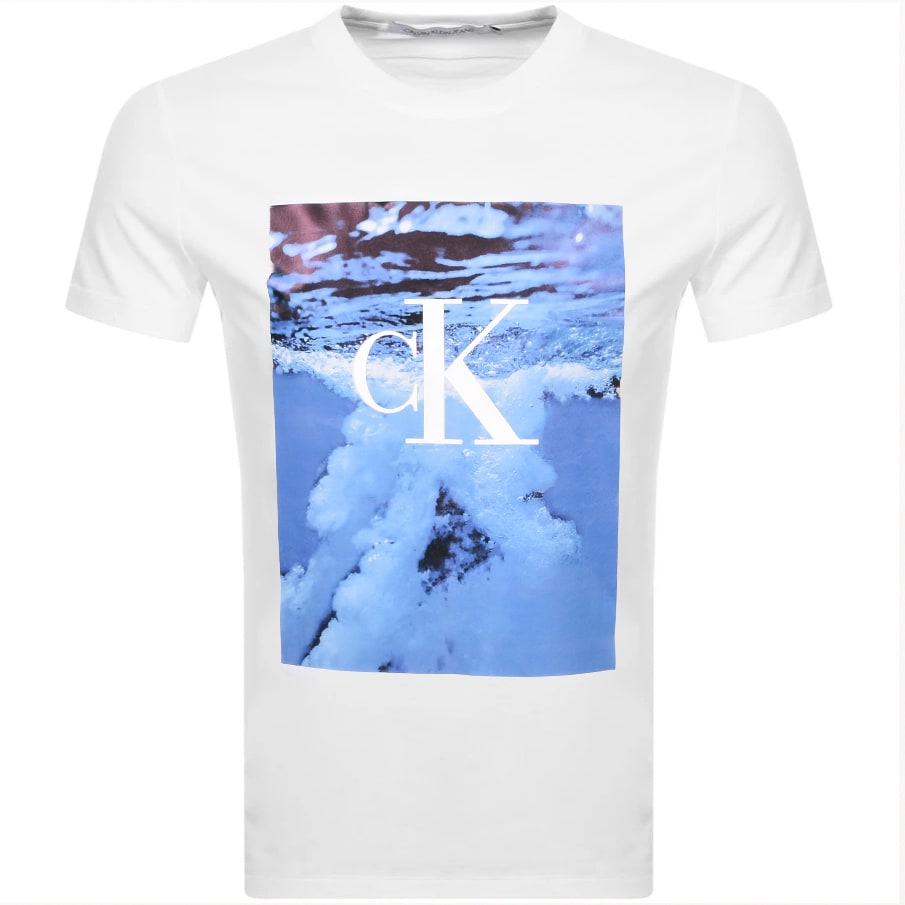 Alternative Image for ProductCalvin Klein Jeans Wave Photo Print T Shirt White1